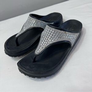 Skechers Women's Foamies black Cali Breeze 2.0 Sparkly sandals size 8
